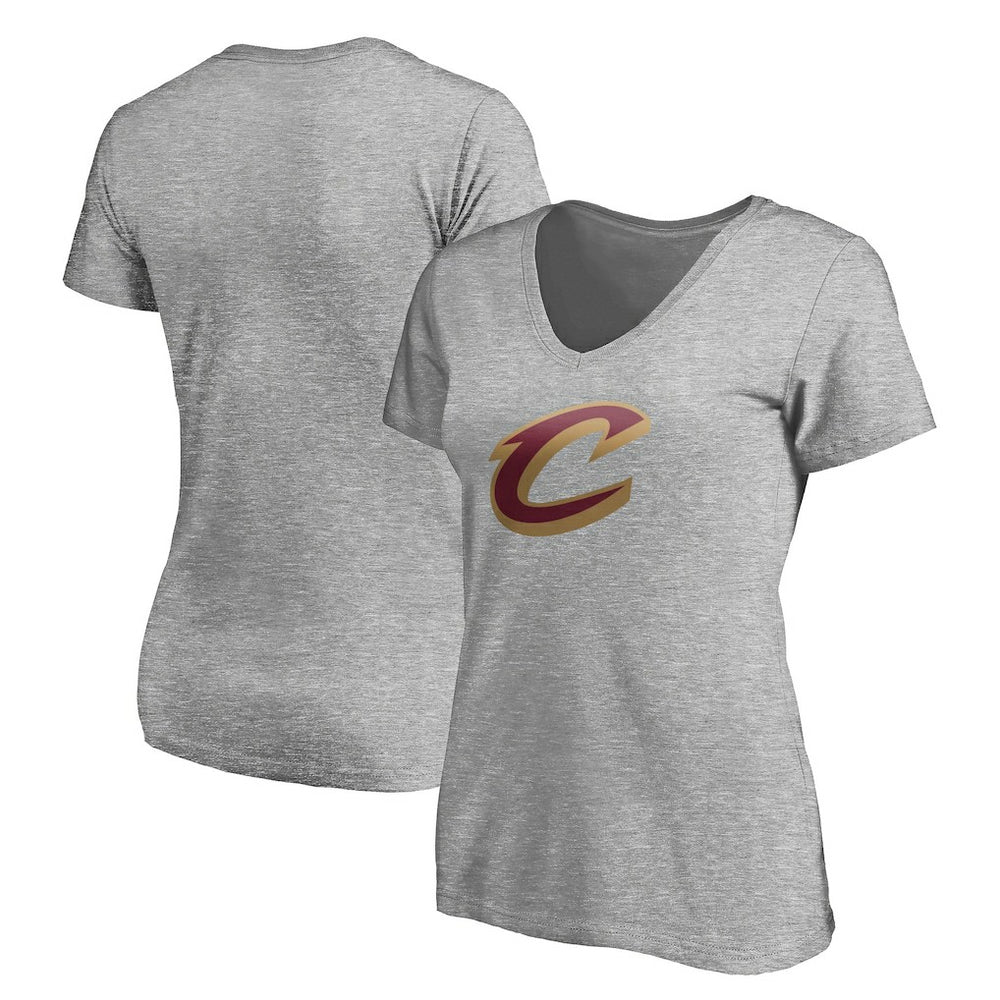 Cleveland Cavaliers Women's Primary Team Logo V-Neck T-Shirt sale - Heathered Gray outlet