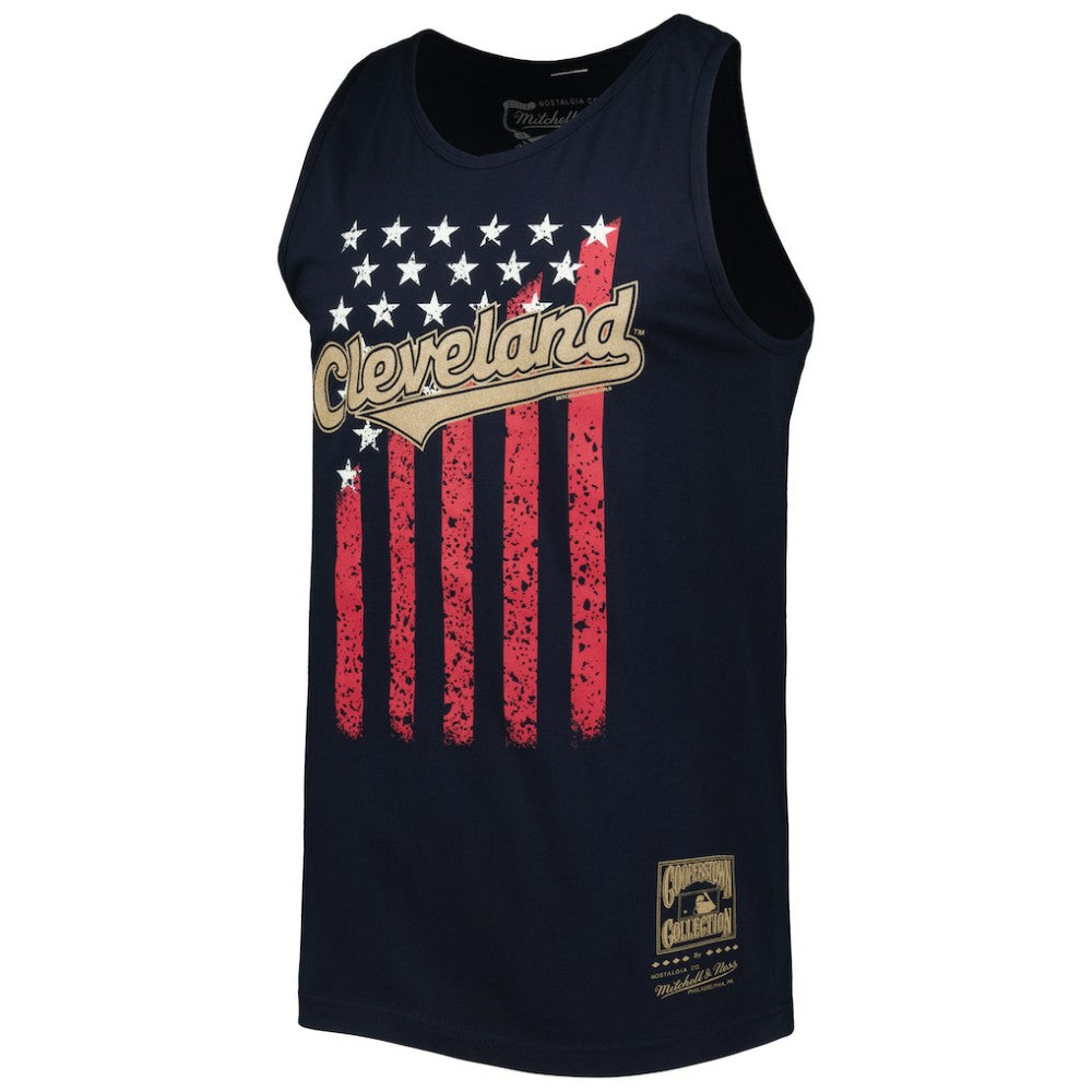 Cleveland Guardians Cooperstown Collection Stars and Stripes Tank Top Navy