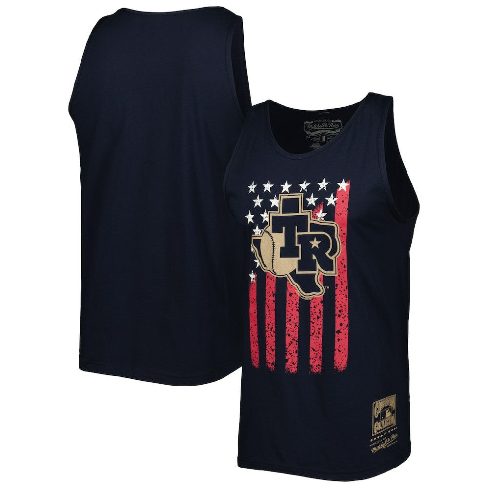 Texas Rangers Cooperstown Collection Stars and Stripes Tank Top Navy