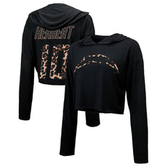 Justin Herbert Los Angeles Chargers Majestic Threads Women's Leopard Player Name & Number Long Sleeve Cropped Hoodie - Black sale