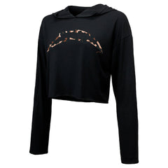 Justin Herbert Los Angeles Chargers Majestic Threads Women's Leopard Player Name & Number Long Sleeve Cropped Hoodie - Black sale