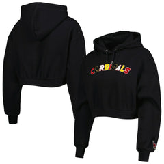 Arizona Cardinals The Wild Collective Women's Cropped Pullover Hoodie - Black sale