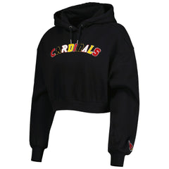 Arizona Cardinals The Wild Collective Women's Cropped Pullover Hoodie - Black sale