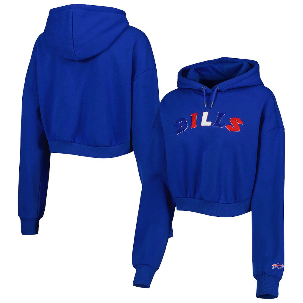 Buffalo Bills The Wild Collective Women's Cropped Pullover Hoodie - Royal outlet