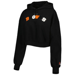 Cleveland Browns The Wild Collective Women's Cropped Pullover Hoodie - Black on sale
