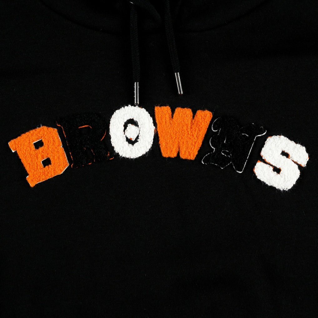 Cleveland Browns The Wild Collective Women's Cropped Pullover Hoodie - Black on sale
