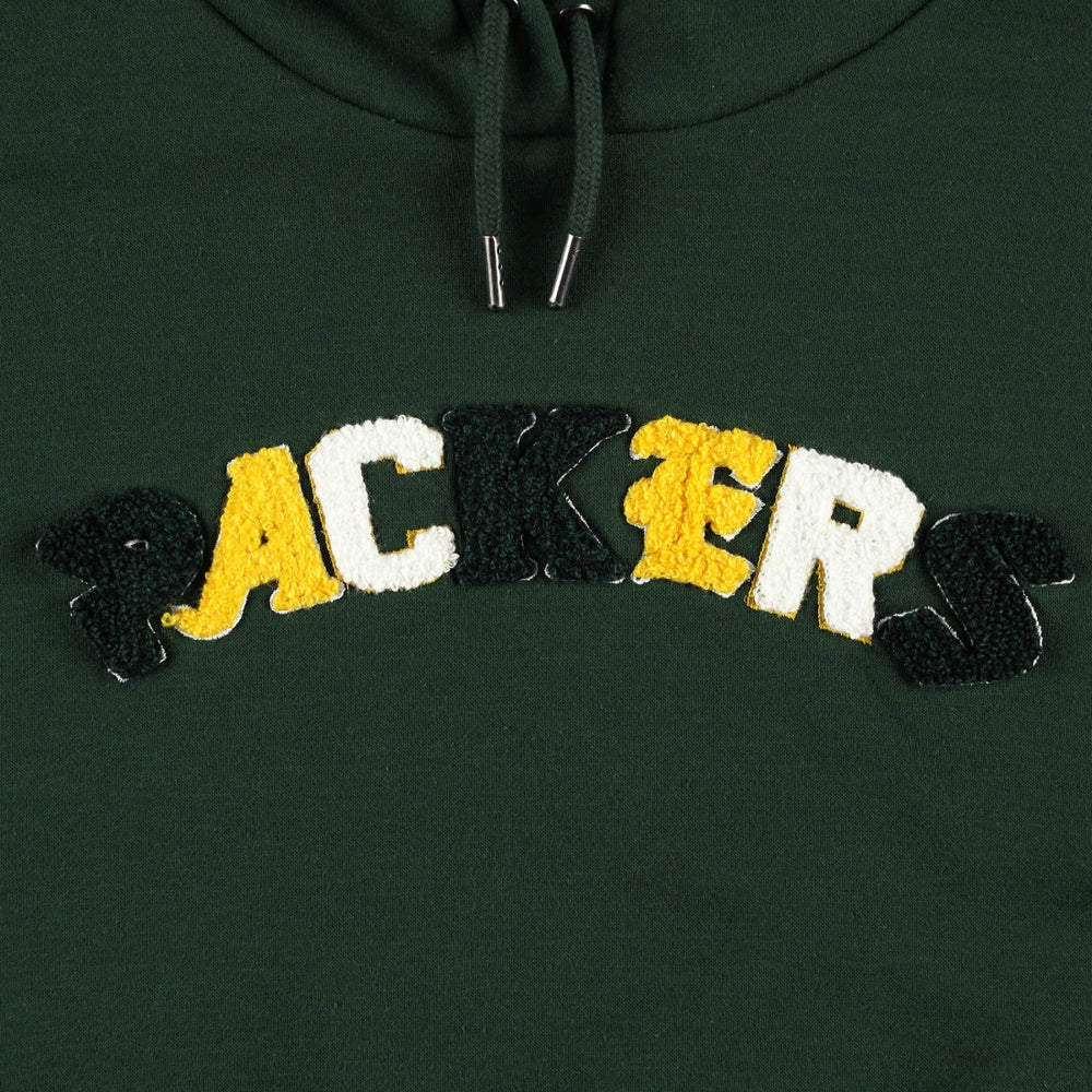 Green Bay Packers The Wild Collective Women's Cropped Pullover Hoodie - Green discount