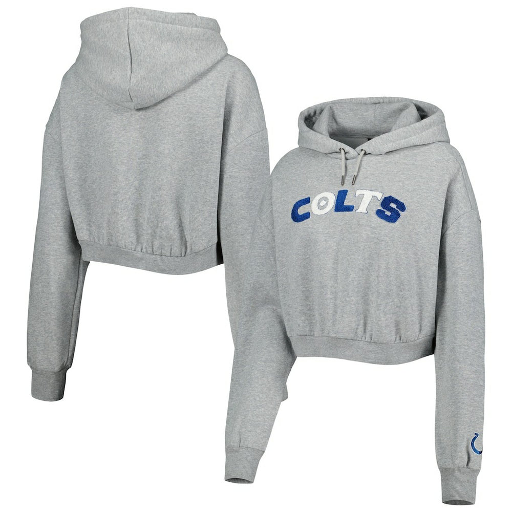 Indianapolis Colts The Wild Collective Women's Cropped Pullover Hoodie - Gray sale