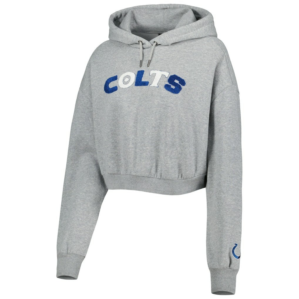 Indianapolis Colts The Wild Collective Women's Cropped Pullover Hoodie - Gray sale
