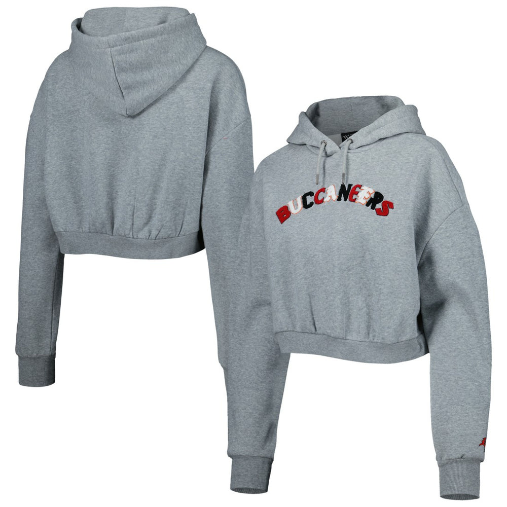 Tampa Bay Buccaneers The Wild Collective Women's Cropped Pullover Hoodie - Gray cheap