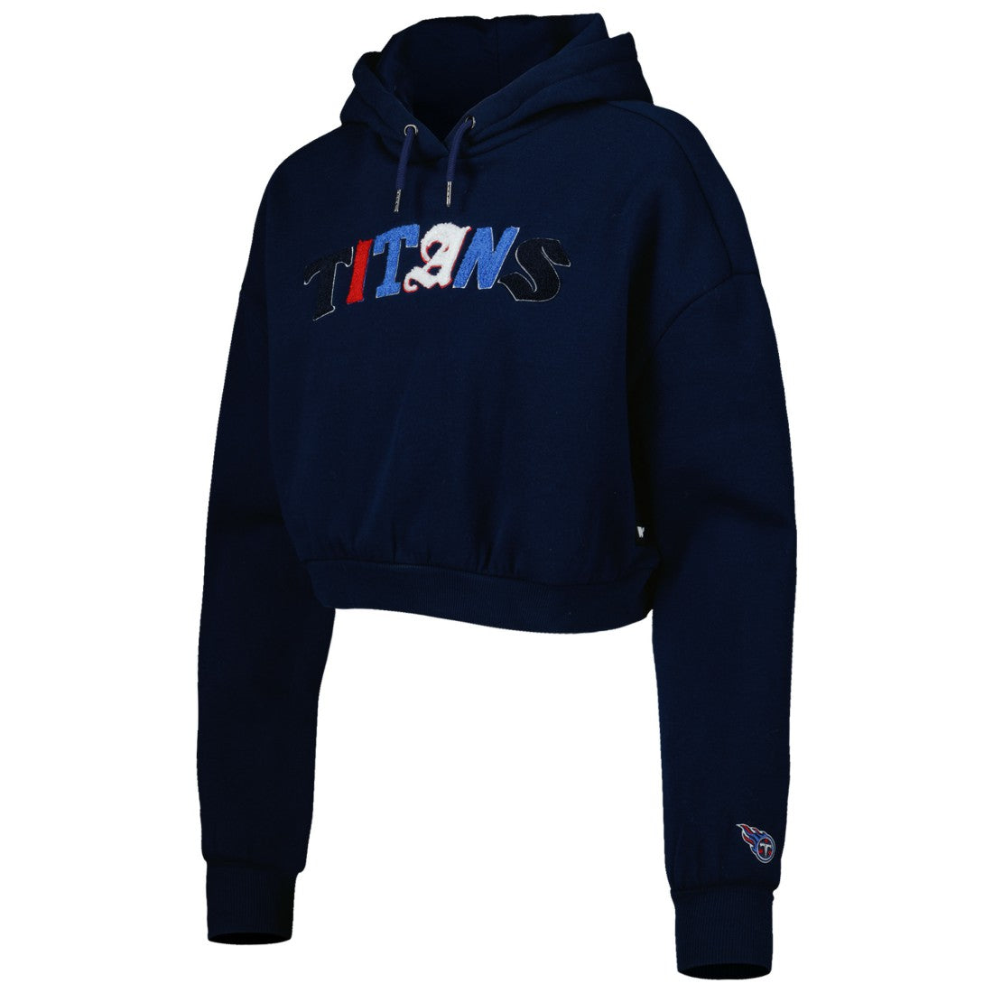 Tennessee Titans The Wild Collective Women's Cropped Pullover Hoodie - Navy for sale