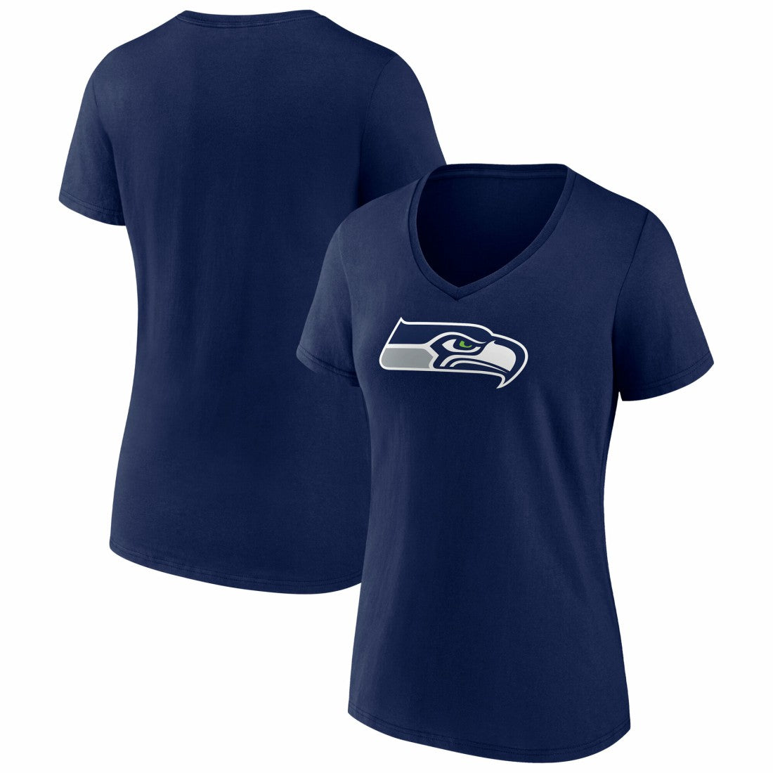 Seattle Seahawks Women's Icon Primary Logo V-Neck T-Shirt - College Navy online