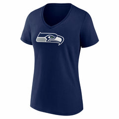 Seattle Seahawks Women's Icon Primary Logo V-Neck T-Shirt - College Navy online