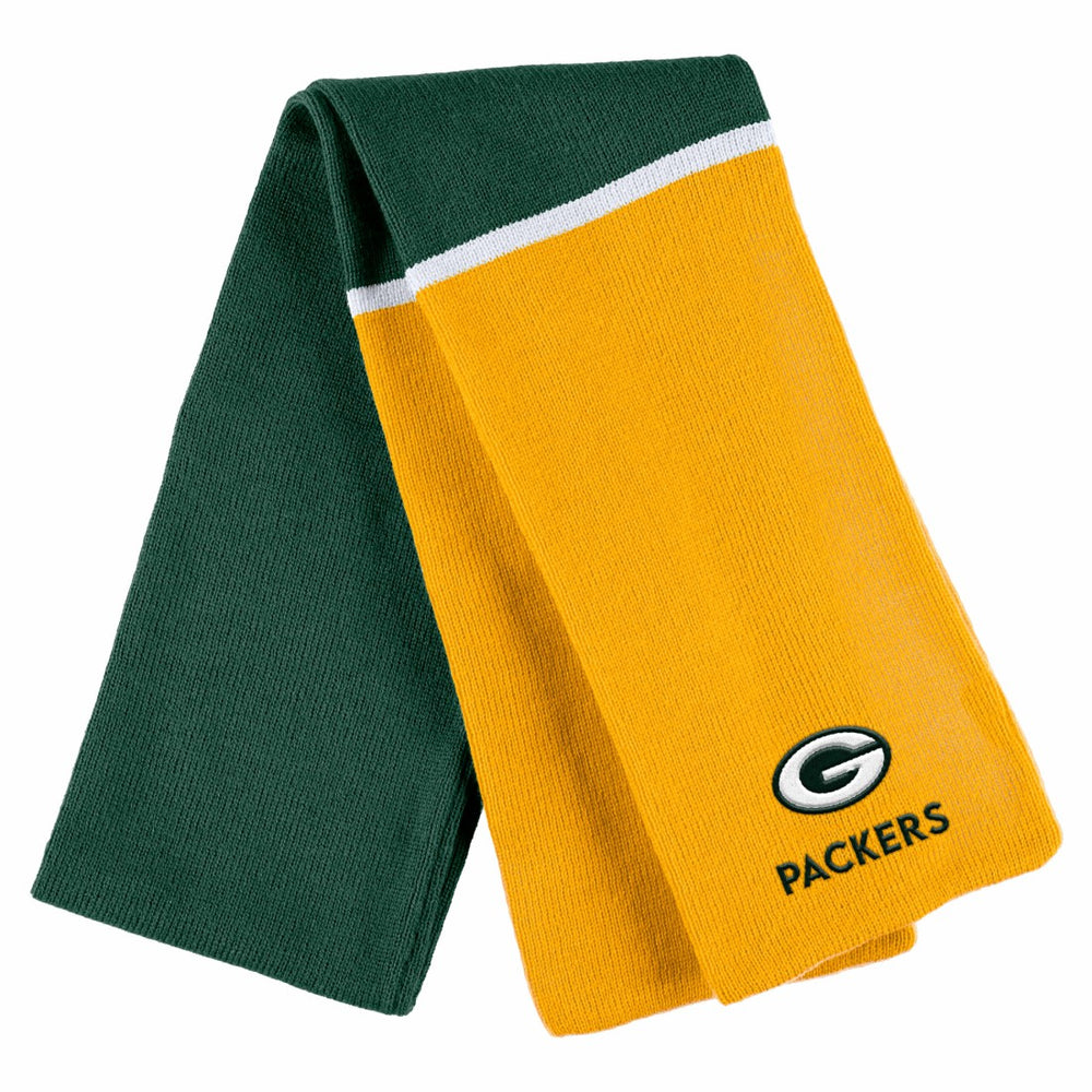 Green Bay Packers WEAR by Erin Andrews Women's Colorblock Cuffed Knit Hat with Pom and Scarf Set - Green outlet