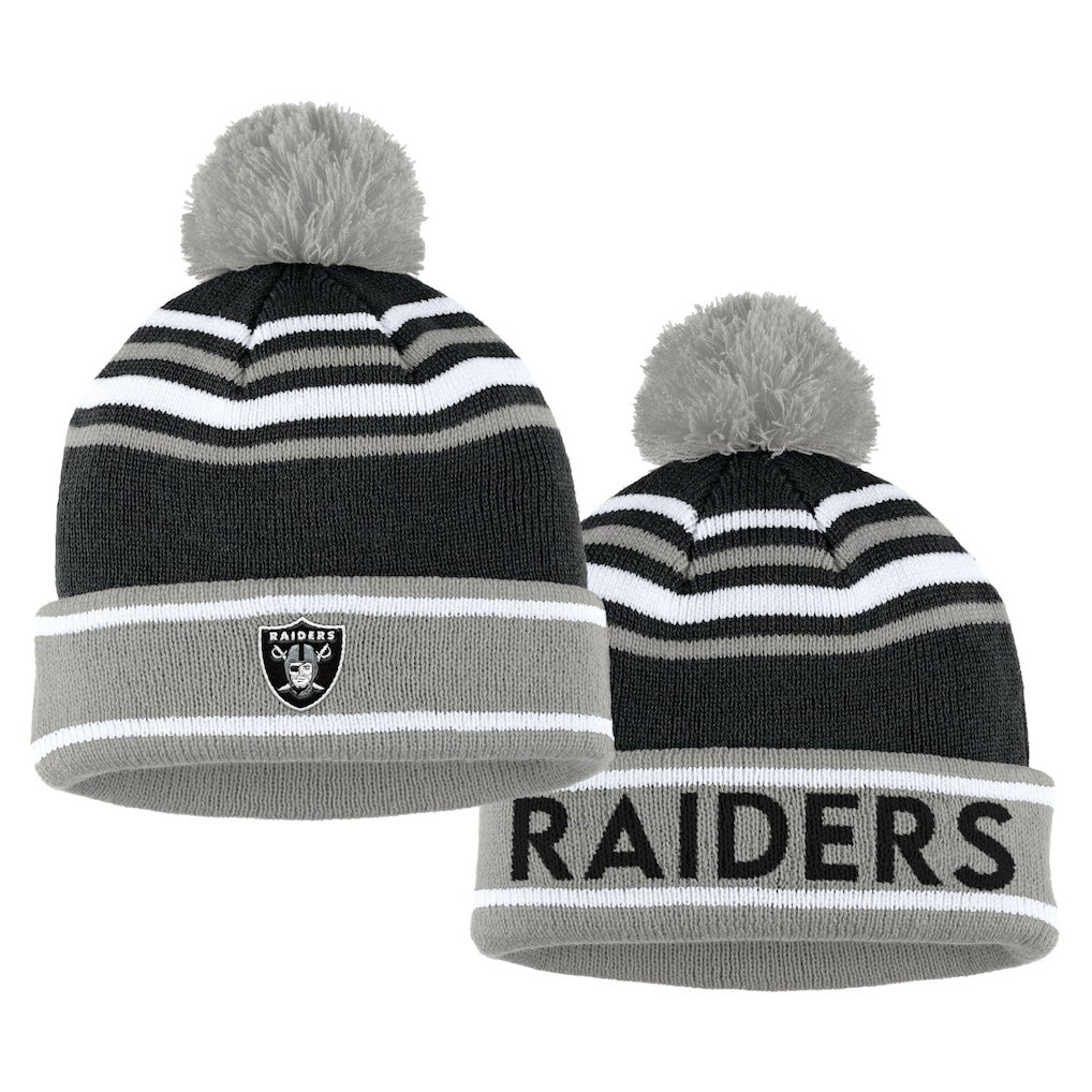 Las Vegas Raiders WEAR by Erin Andrews Women's Colorblock Cuffed Knit Hat with Pom and Scarf Set - Black sale