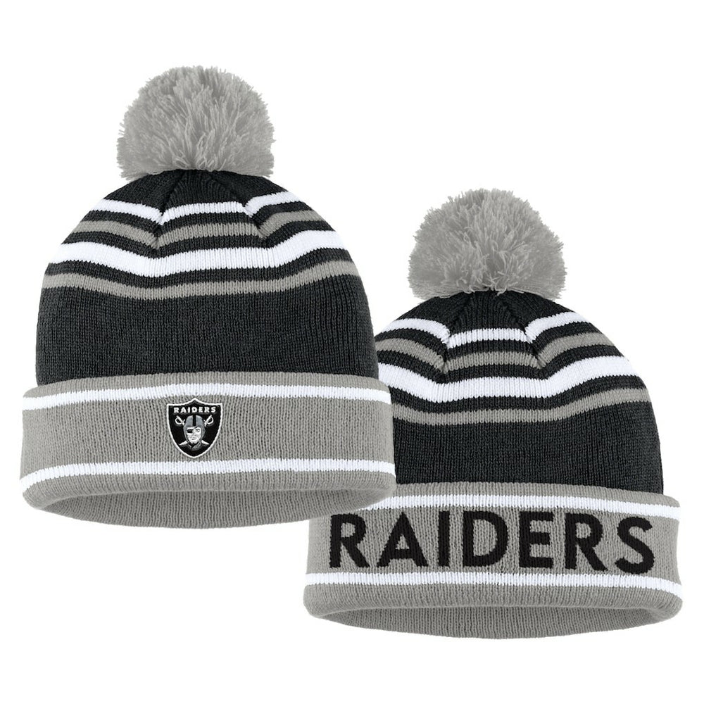 Las Vegas Raiders WEAR by Erin Andrews Women's Colorblock Cuffed Knit Hat with Pom and Scarf Set - Black sale
