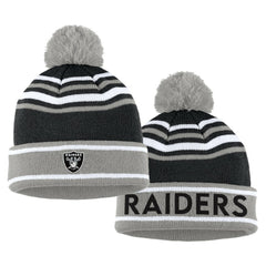 Las Vegas Raiders WEAR by Erin Andrews Women's Colorblock Cuffed Knit Hat with Pom and Scarf Set - Black sale