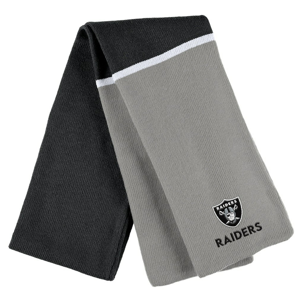 Las Vegas Raiders WEAR by Erin Andrews Women's Colorblock Cuffed Knit Hat with Pom and Scarf Set - Black sale