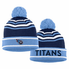 Tennessee Titans WEAR by Erin Andrews Women's Colorblock Cuffed Knit Hat with Pom and Scarf Set - Navy on sale