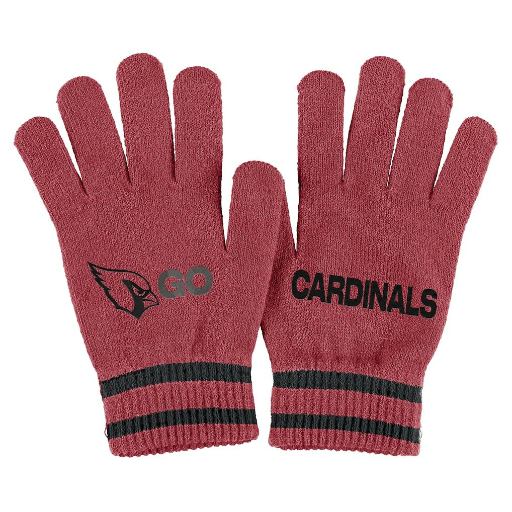 Arizona Cardinals WEAR by Erin Andrews Women's Double Jacquard Cuffed Knit Hat with Pom and Gloves Set - Cardinal on sale