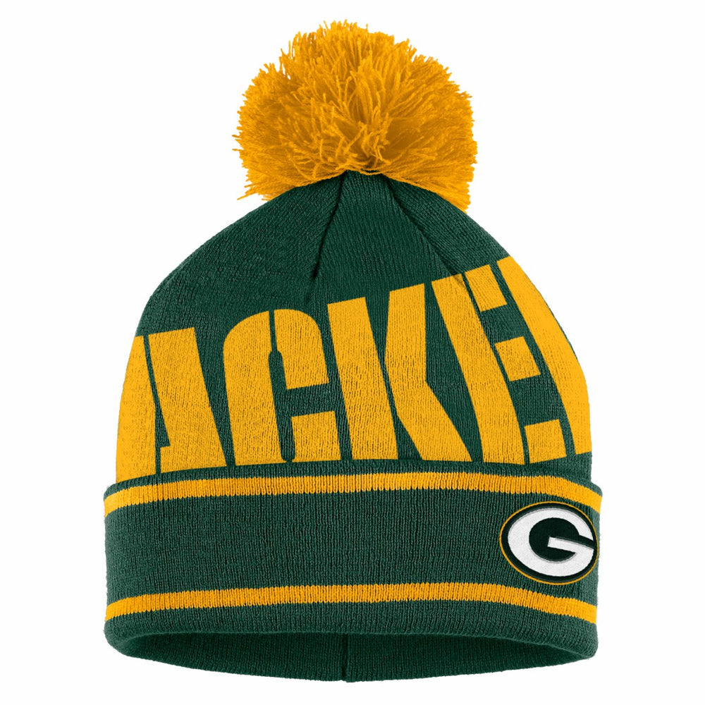 Green Bay Packers WEAR by Erin Andrews Women's Double Jacquard Cuffed Knit Hat with Pom and Gloves Set - Green online