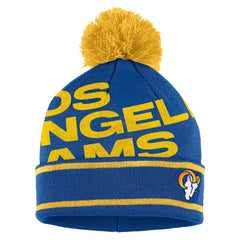 Los Angeles Rams WEAR by Erin Andrews Women's Double Jacquard Cuffed Knit Hat with Pom and Gloves Set - Royal on sale