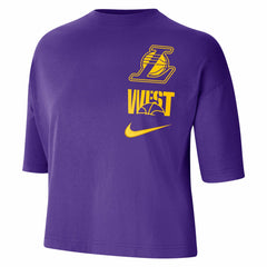 Los Angeles Lakers Women's Essential Boxy T-Shirt - Purple shop