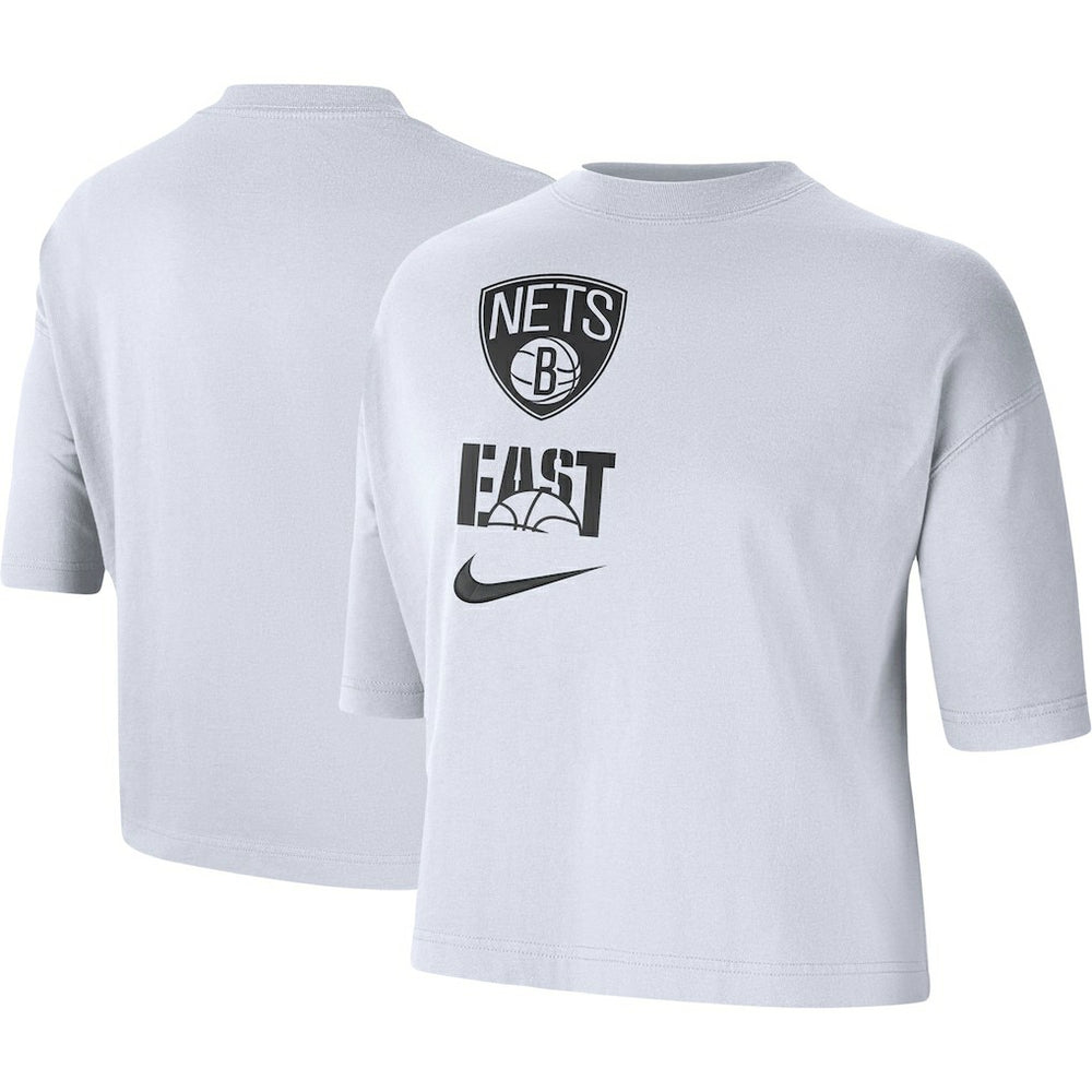 Brooklyn Nets Women's Essential Boxy T-Shirt - White sale
