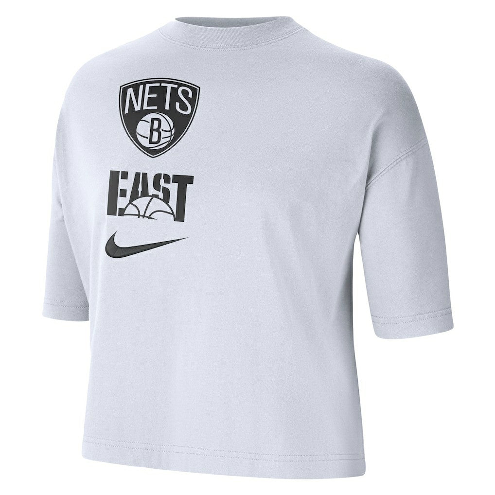 Brooklyn Nets Women's Essential Boxy T-Shirt - White sale