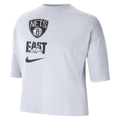 Brooklyn Nets Women's Essential Boxy T-Shirt - White sale