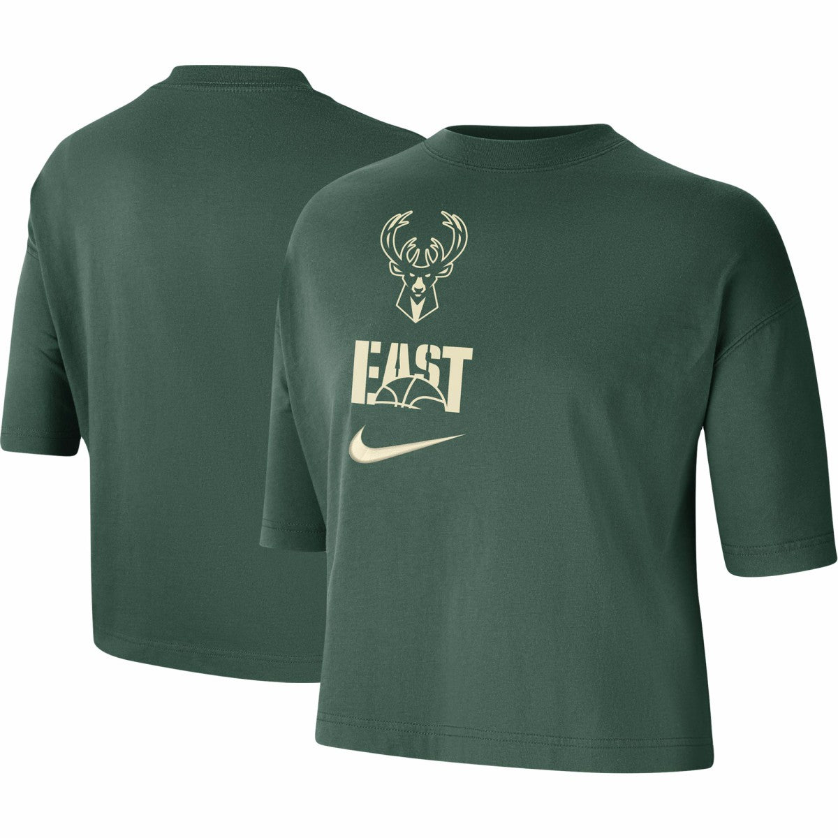 Milwaukee Bucks Women's Essential Boxy T-Shirt - Hunter Green on sale