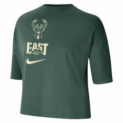 Milwaukee Bucks Women's Essential Boxy T-Shirt - Hunter Green on sale