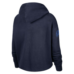 Dallas Mavericks Women's Split Flip Courtside Cropped Pullover Hoodie sale - Navy discount