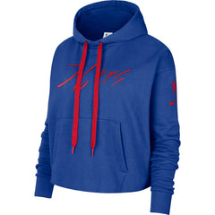 Philadelphia 76ers Women's Split Flip Courtside Cropped Pullover Hoodie - Royal discount