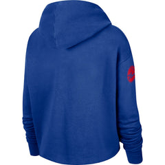Philadelphia 76ers Women's Split Flip Courtside Cropped Pullover Hoodie - Royal discount