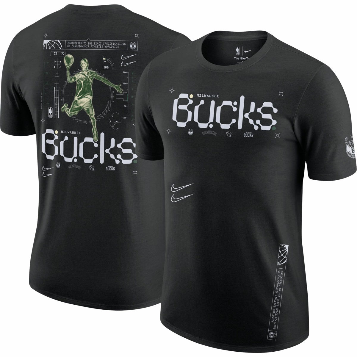 Milwaukee Bucks Courtside Air Traffic Control Max90 T-Shirt - Black discount