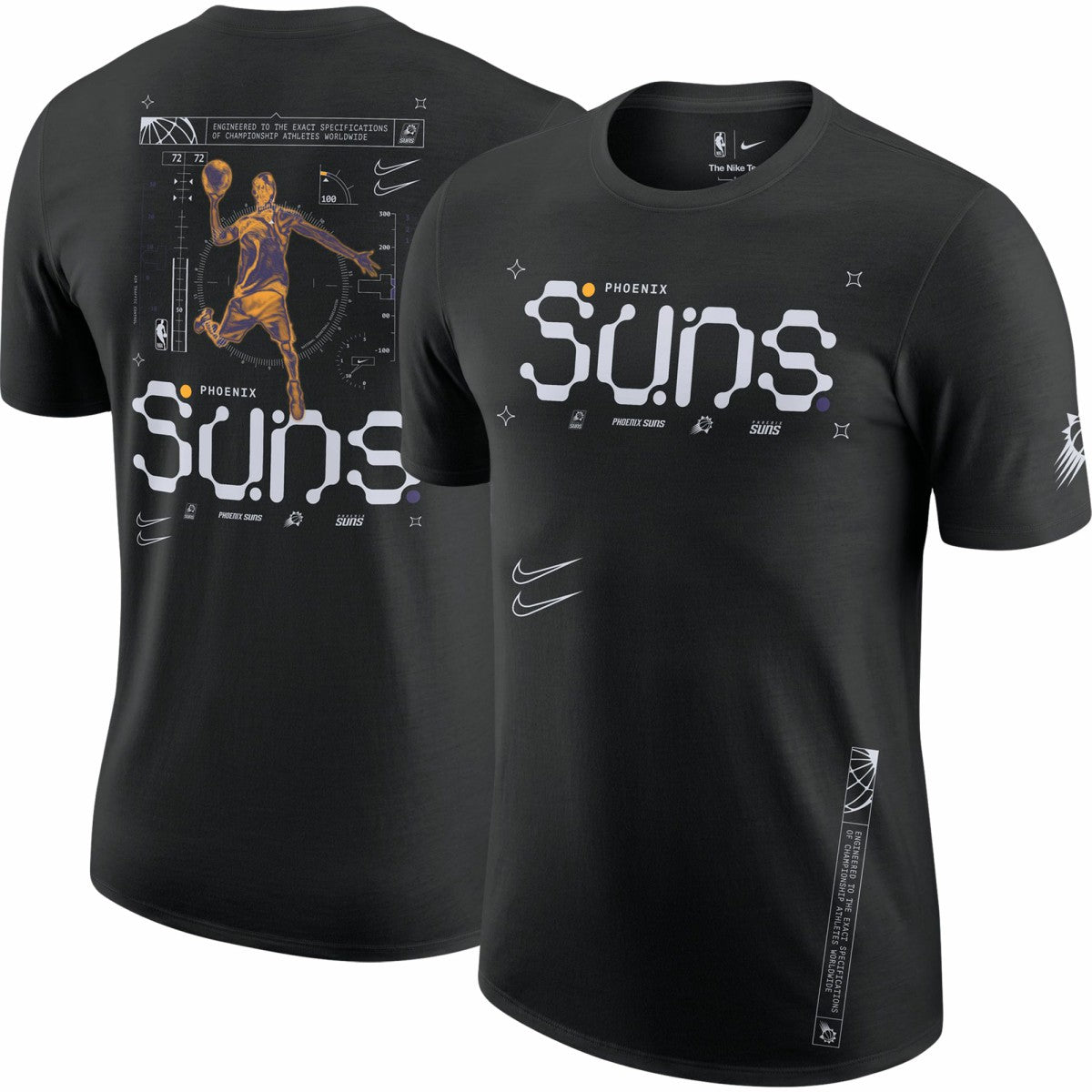 Phoenix Suns Courtside Air Traffic Control Max90 T-Shirt - Black for sale