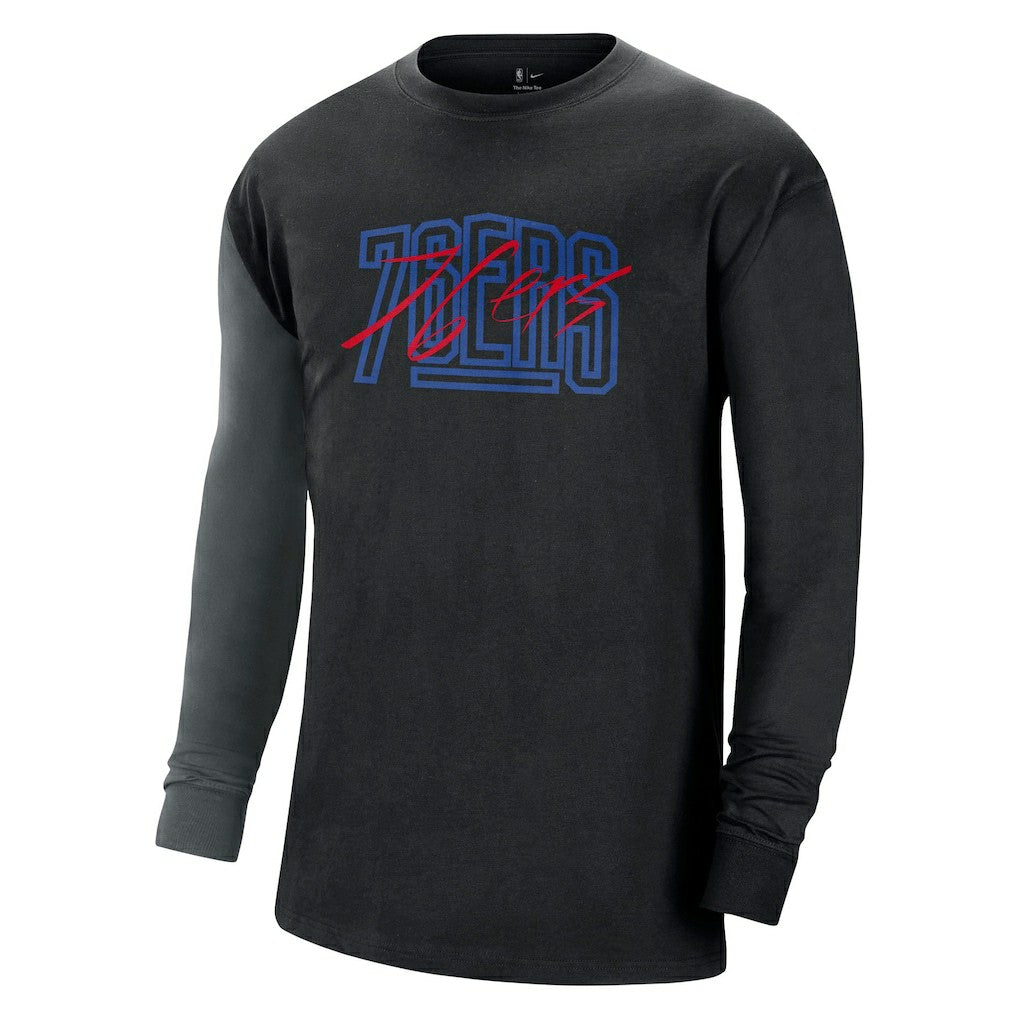 Philadelphia 76ers Courtside Versus Flight MAX90 Long Sleeve T-Shirt - Black for sale