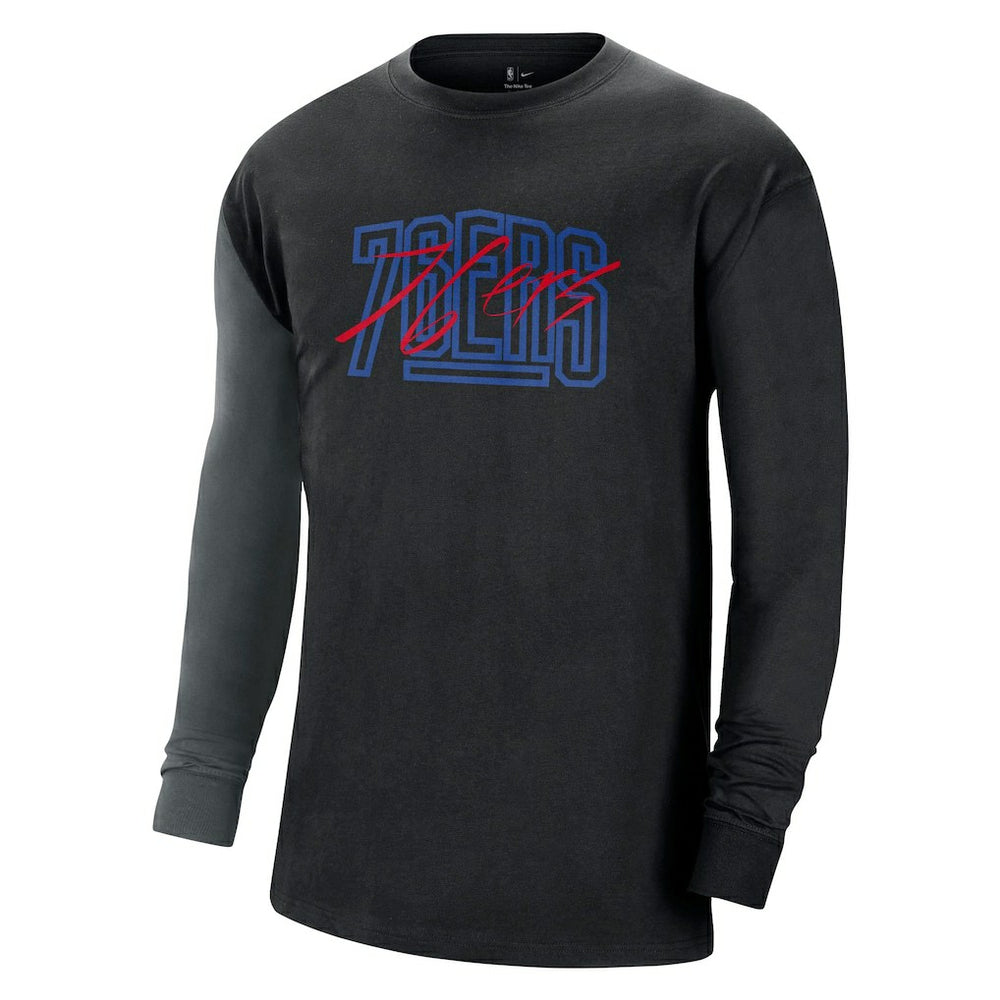 Philadelphia 76ers Courtside Versus Flight MAX90 Long Sleeve T-Shirt - Black for sale