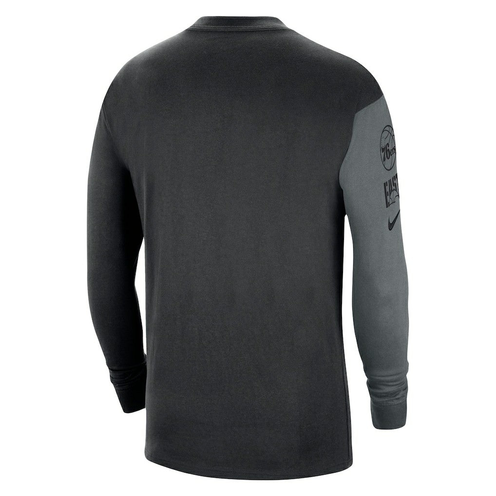 Philadelphia 76ers Courtside Versus Flight MAX90 Long Sleeve T-Shirt - Black for sale