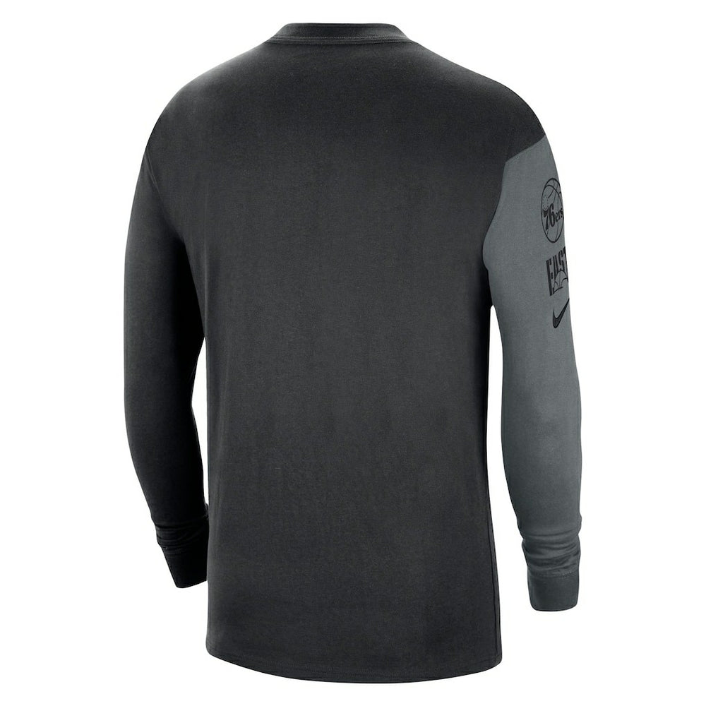 Philadelphia 76ers Courtside Versus Flight MAX90 Long Sleeve T-Shirt - Black for sale