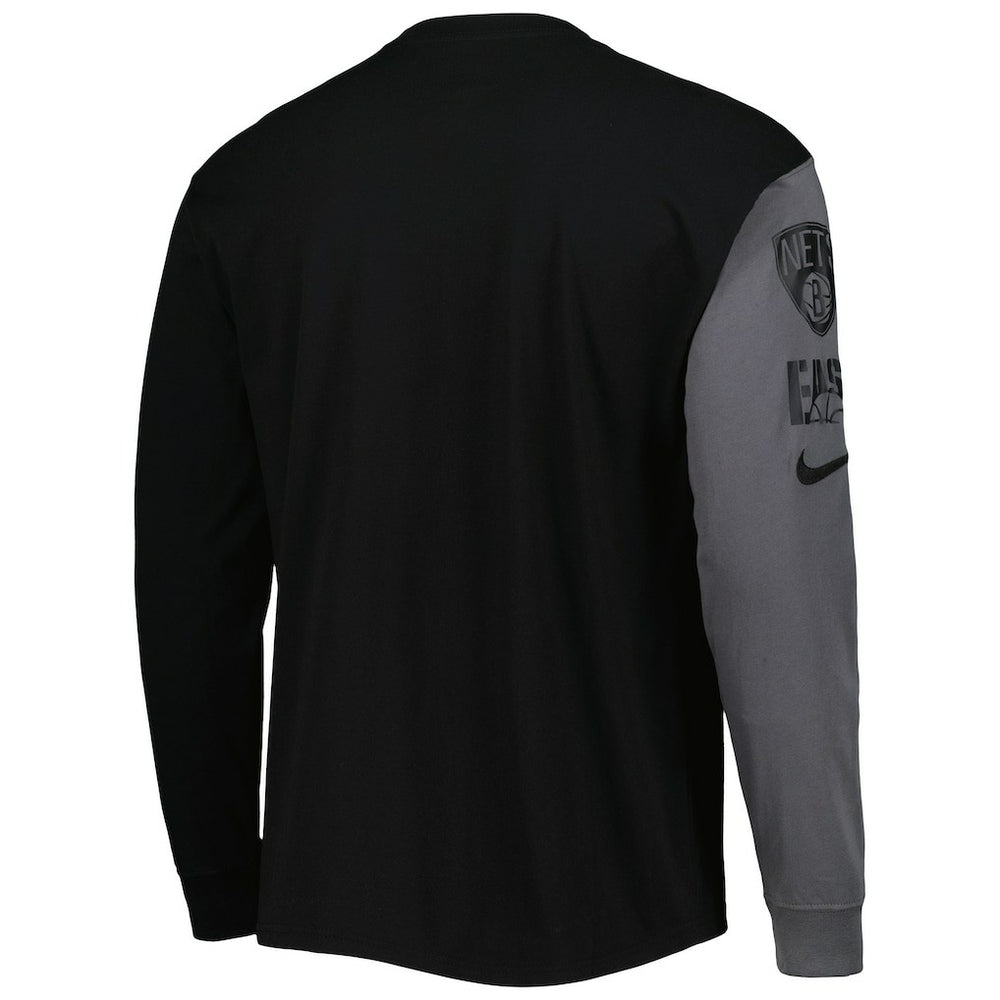 Brooklyn Nets Courtside Versus Flight MAX90 Long Sleeve T-Shirt - Black shop