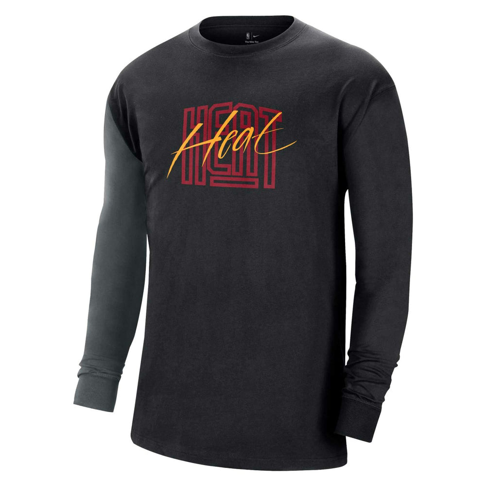 Miami Heat Courtside Versus Flight MAX90 Long Sleeve T-Shirt - Black for sale