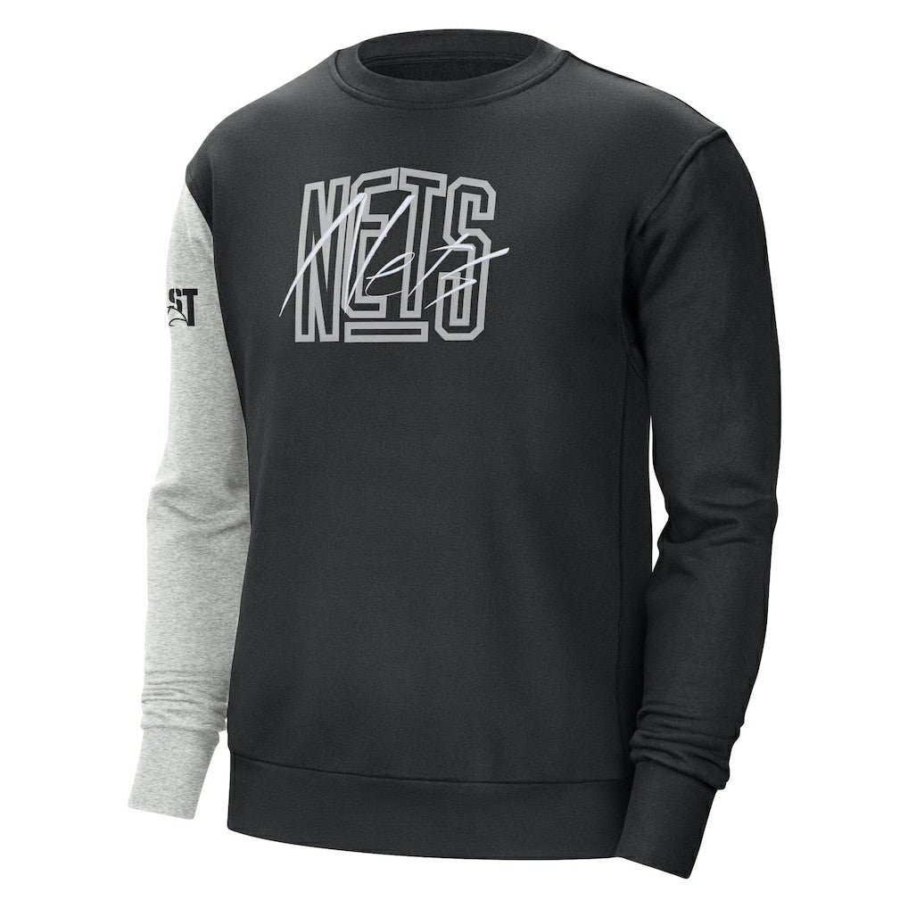 Brooklyn Nets Courtside Versus Force & Flight Pullover Sweatshirt - Black/Heather Gray sale