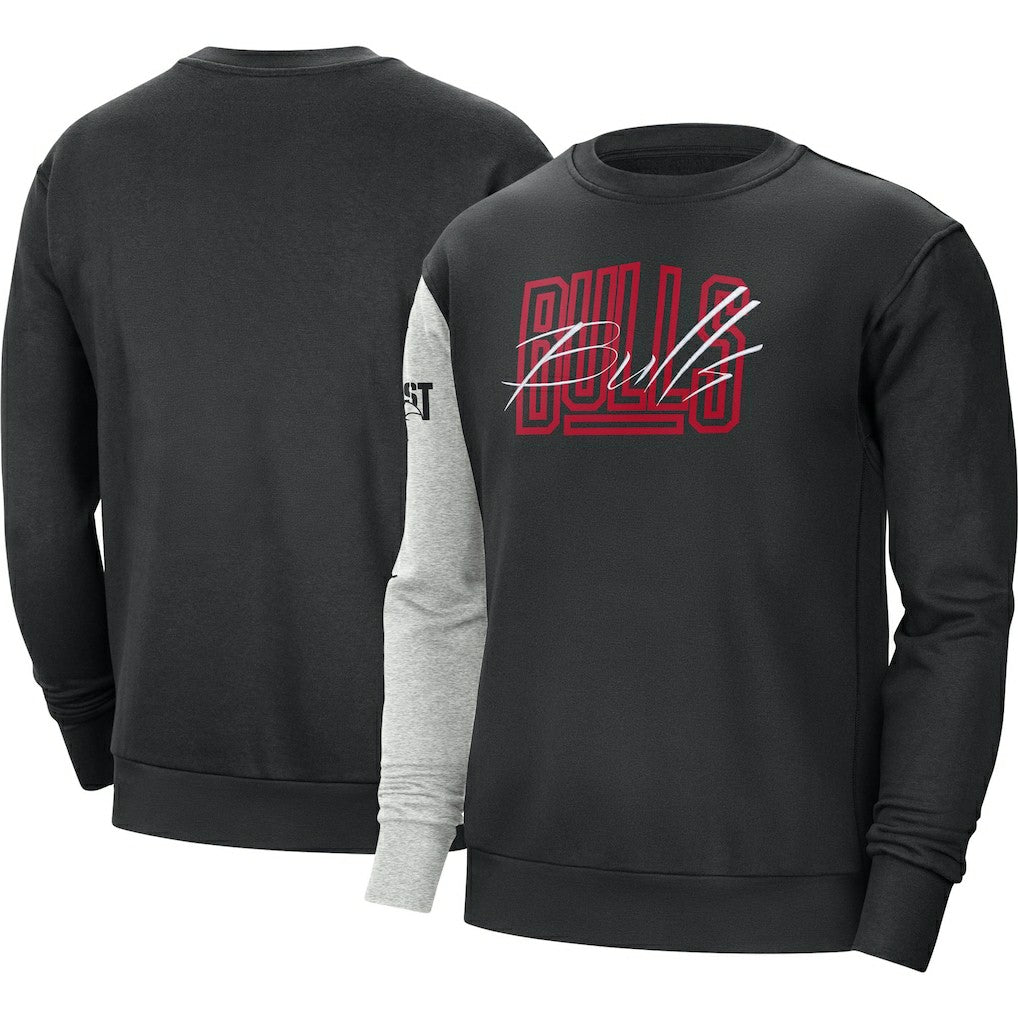 Chicago Bulls Courtside Versus Force & Flight Pullover Sweatshirt sale - Black/Heather Gray discount