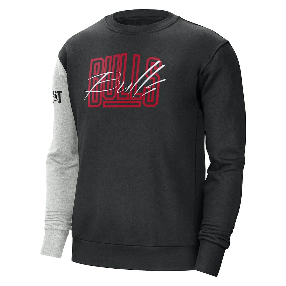 Chicago Bulls Courtside Versus Force & Flight Pullover Sweatshirt sale - Black/Heather Gray discount