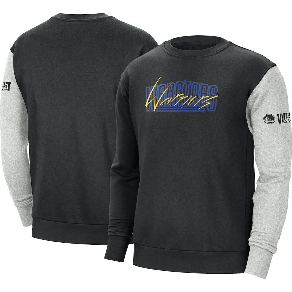 Golden State Warriors Courtside Versus Force & Flight Pullover Sweatshirt sale - Black/Heather Gray shop