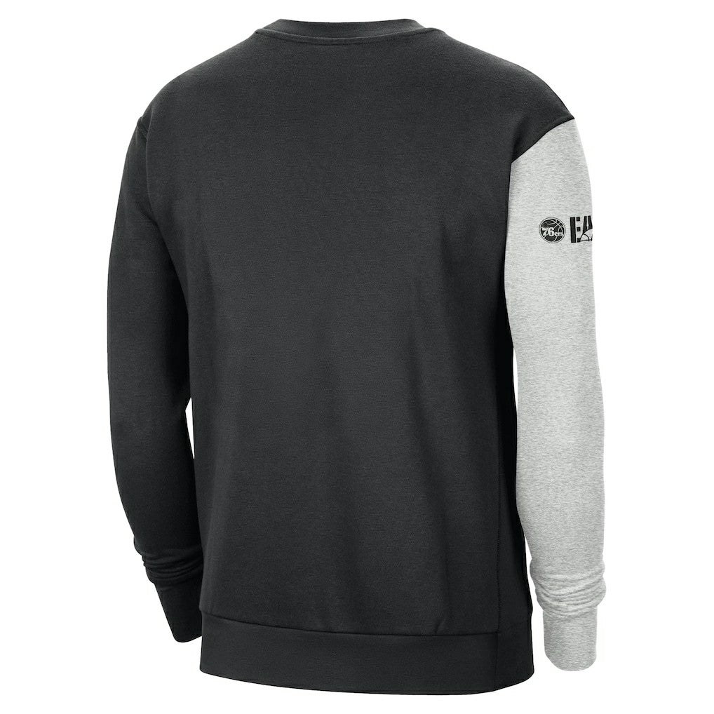 Philadelphia 76ers Courtside Versus Force & Flight Pullover Sweatshirt - Black/Heather Gray for sale