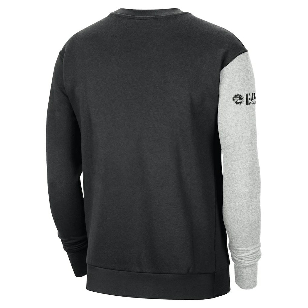 Philadelphia 76ers Courtside Versus Force & Flight Pullover Sweatshirt - Black/Heather Gray for sale