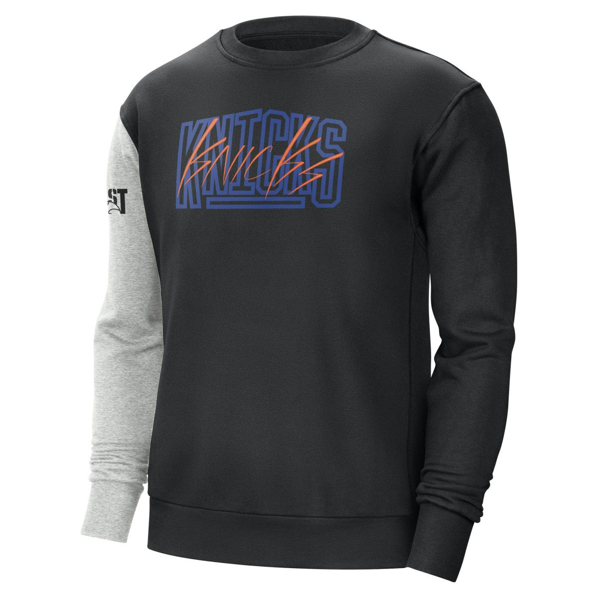 New York Knicks Courtside Versus Force & Flight Pullover Sweatshirt - Black/Heather Gray shop
